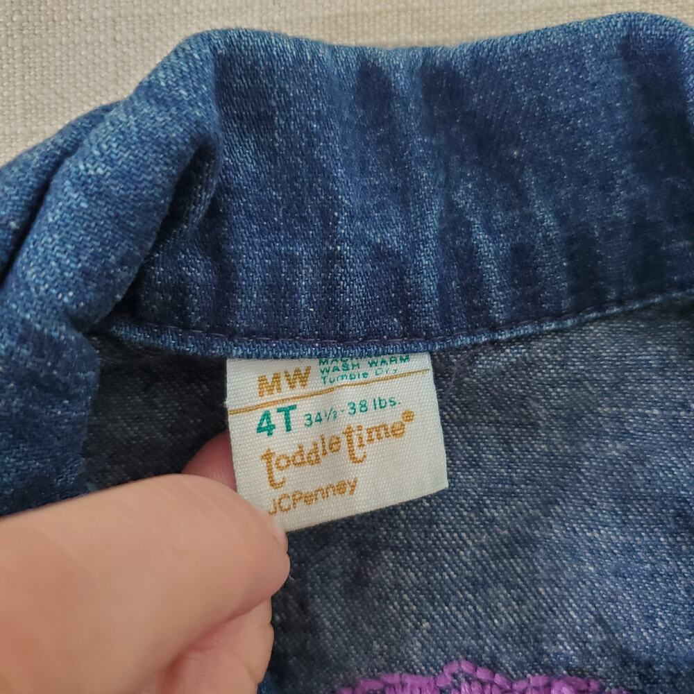 Vintage Turkey Floral Jean Jacket 3t - Picture 5 of 7